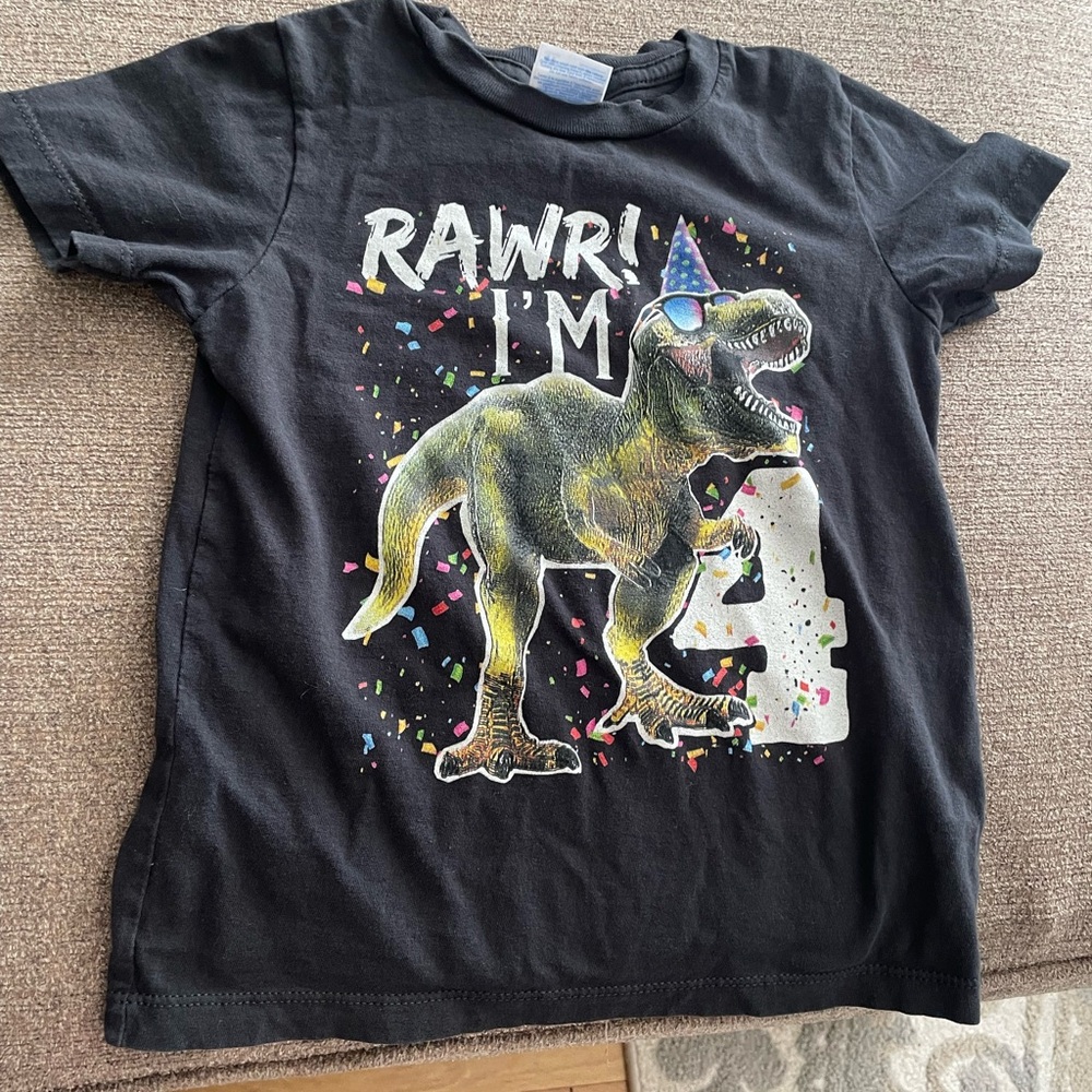 Kids Dinosaur Graphic T-Shirt - Black